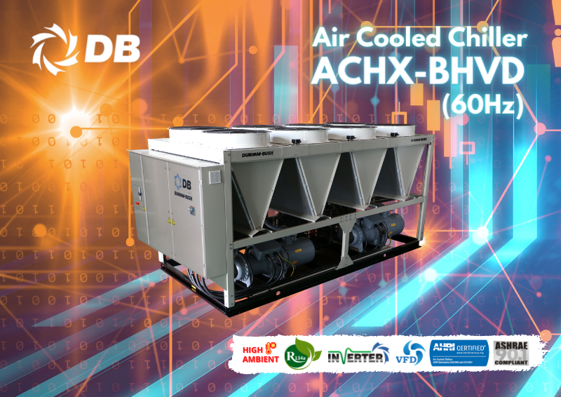 New HELIOS Series Inverter Air-Cooled Screw Chillers ACHX-BHVD (60Hz) – Optimized for High Ambient Environment