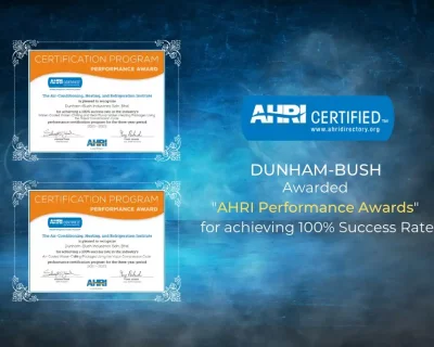 Dunham-Bush Achieved another 100% Success Rate in the AHRI Chiller Performance Certification Program