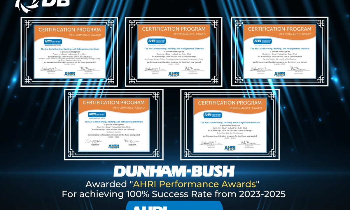Dunham-Bush Achieves AHRI 100% Performance Certification for Three Consecutive Years (2023–2025)